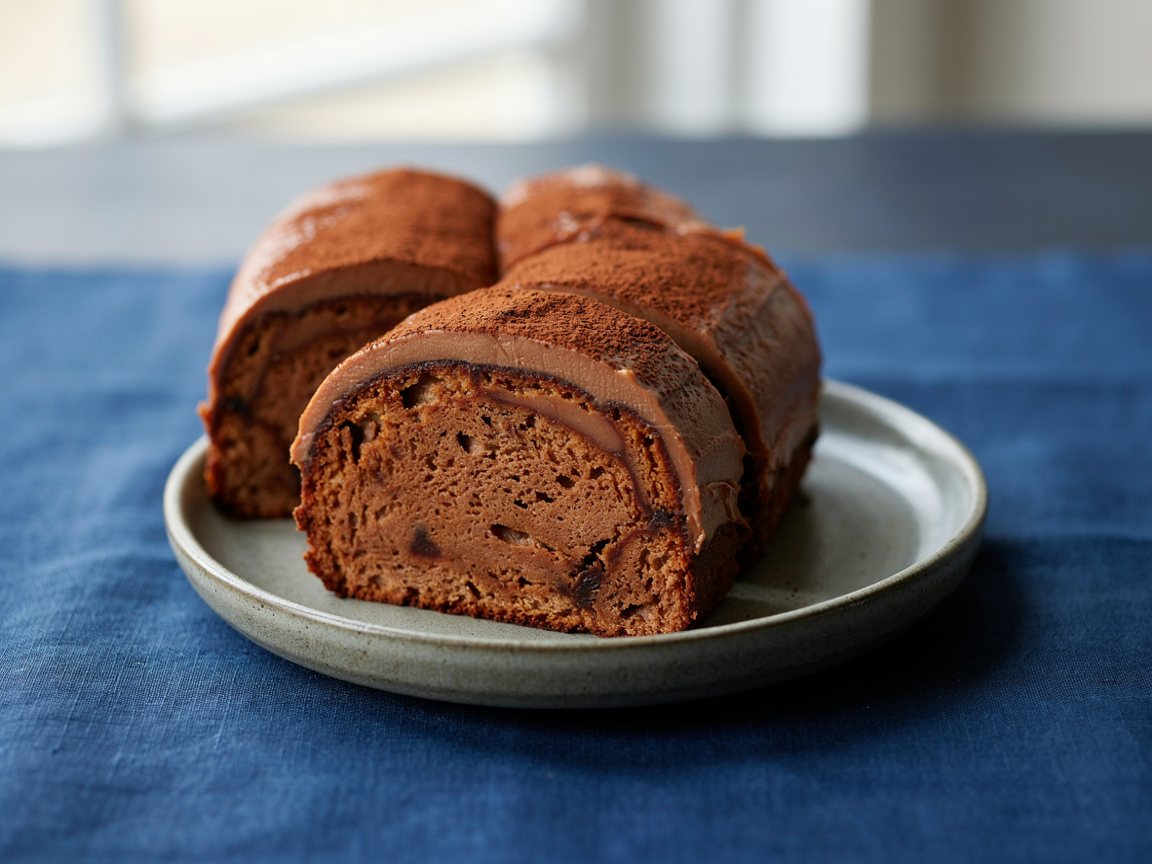 Photo of Flourless Chocolate Log with Cocoa Cream