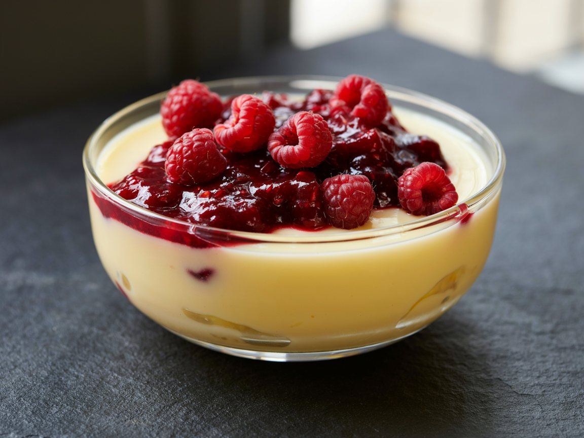 Photo of Vanilla Panna Cotta with Raspberry Coulis