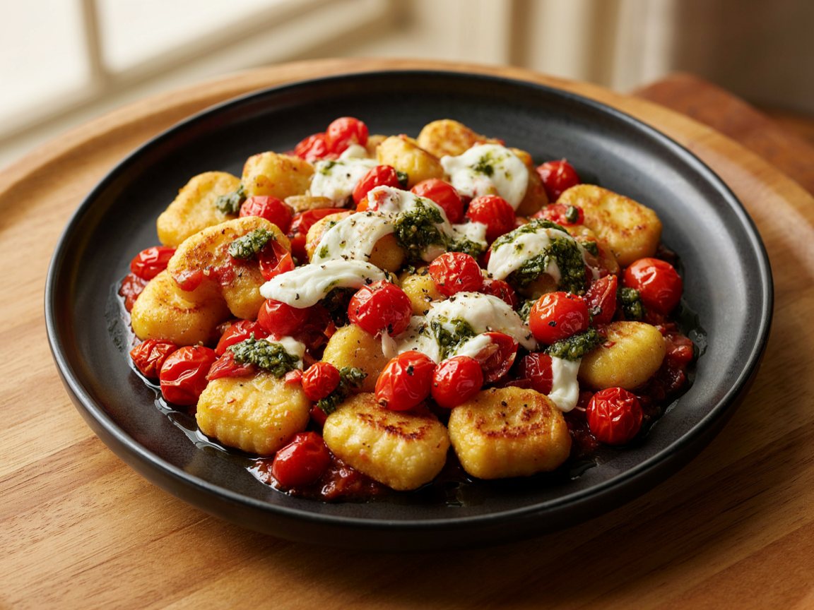 Photo of Seared Gnocchi with Cherry Tomatoes and Mozzarella