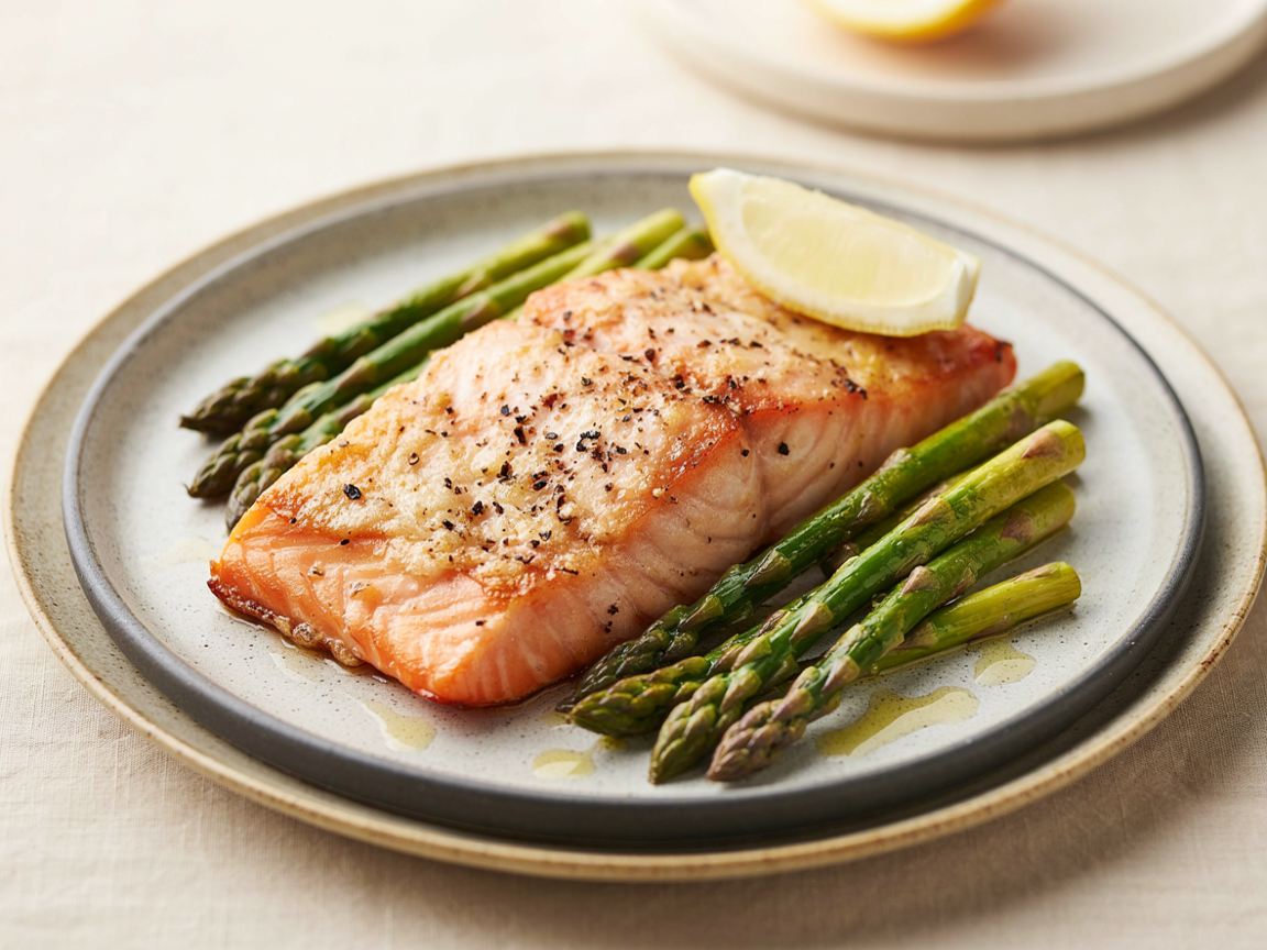 Photo of Air Fryer Salmon with Asparagus and Lemon