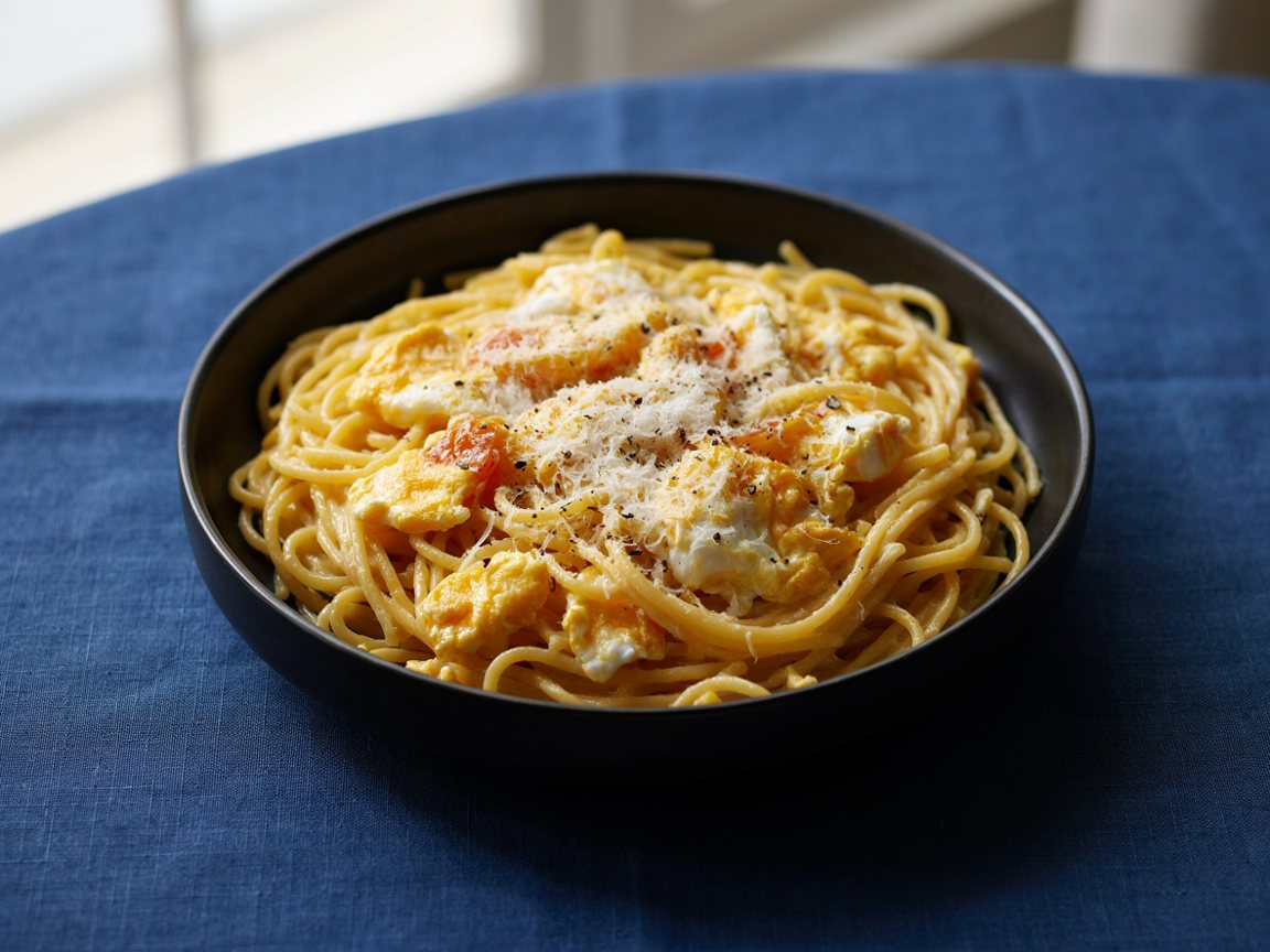 Photo of Pasta and Egg Skillet with Parmesan