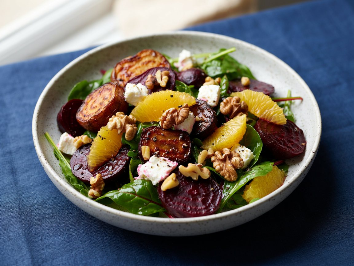 Photo of Roasted Beetroot Salad with Orange, Feta and Walnuts