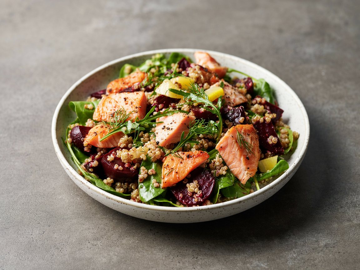 Photo of Roasted Beetroot and Salmon Quinoa Salad