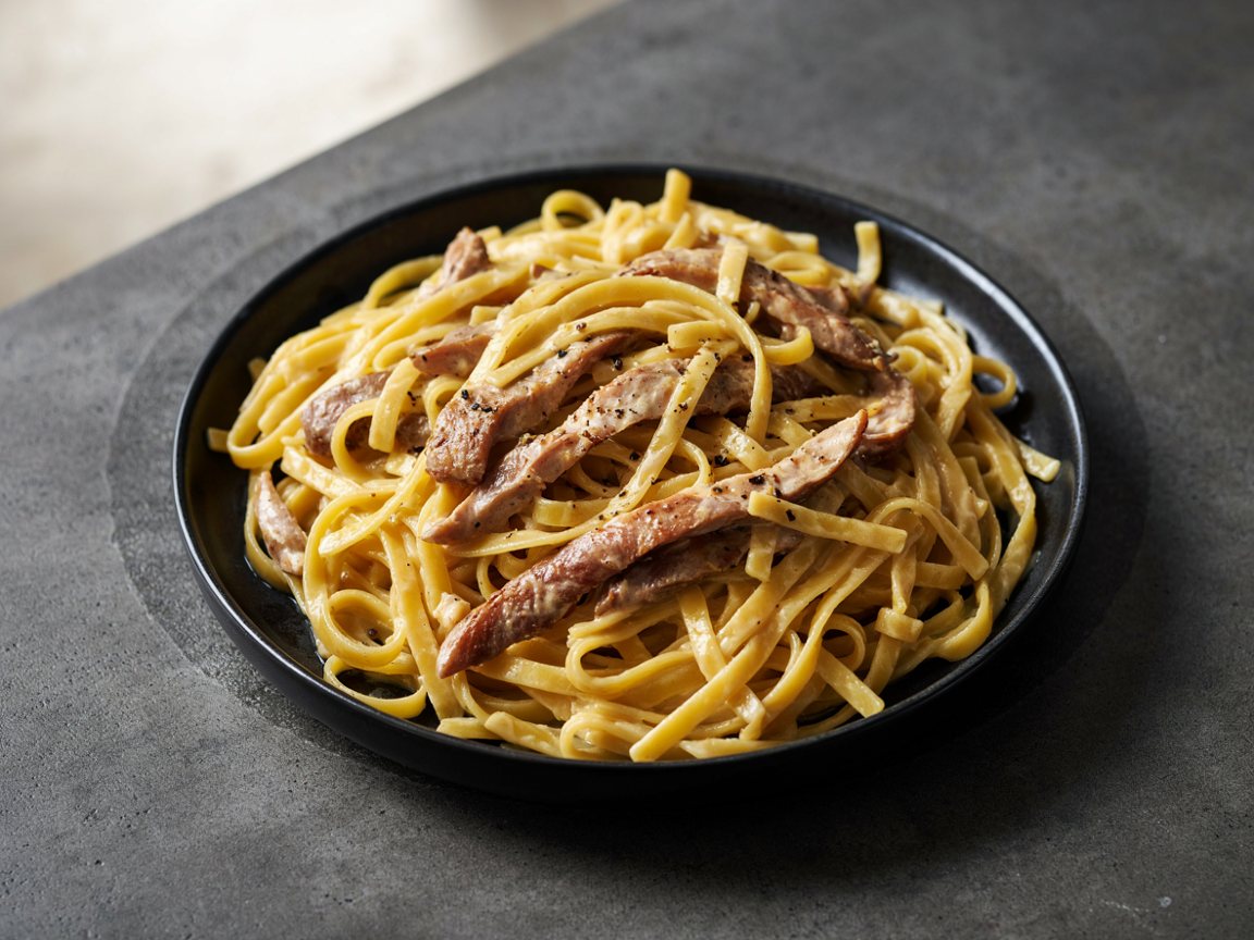 Photo of Creamy Mustard Turkey Tagliatelle