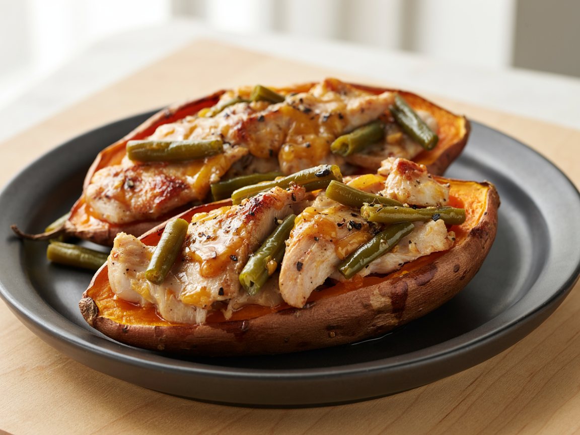 Photo of Honey Mustard Turkey Stuffed Sweet Potatoes