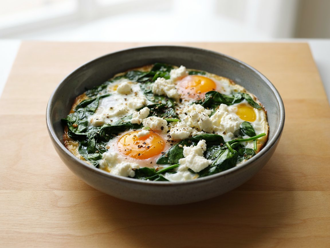 Photo of Microwave Spinach and Feta Egg Bowl