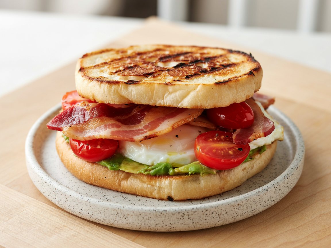 Photo of Bacon and Egg Breakfast Toast with Avocado