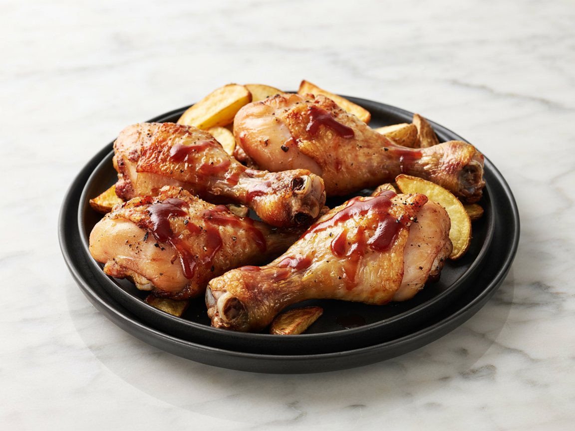 Photo of Air-Fryer BBQ Chicken Drumsticks with Crispy Potatoes