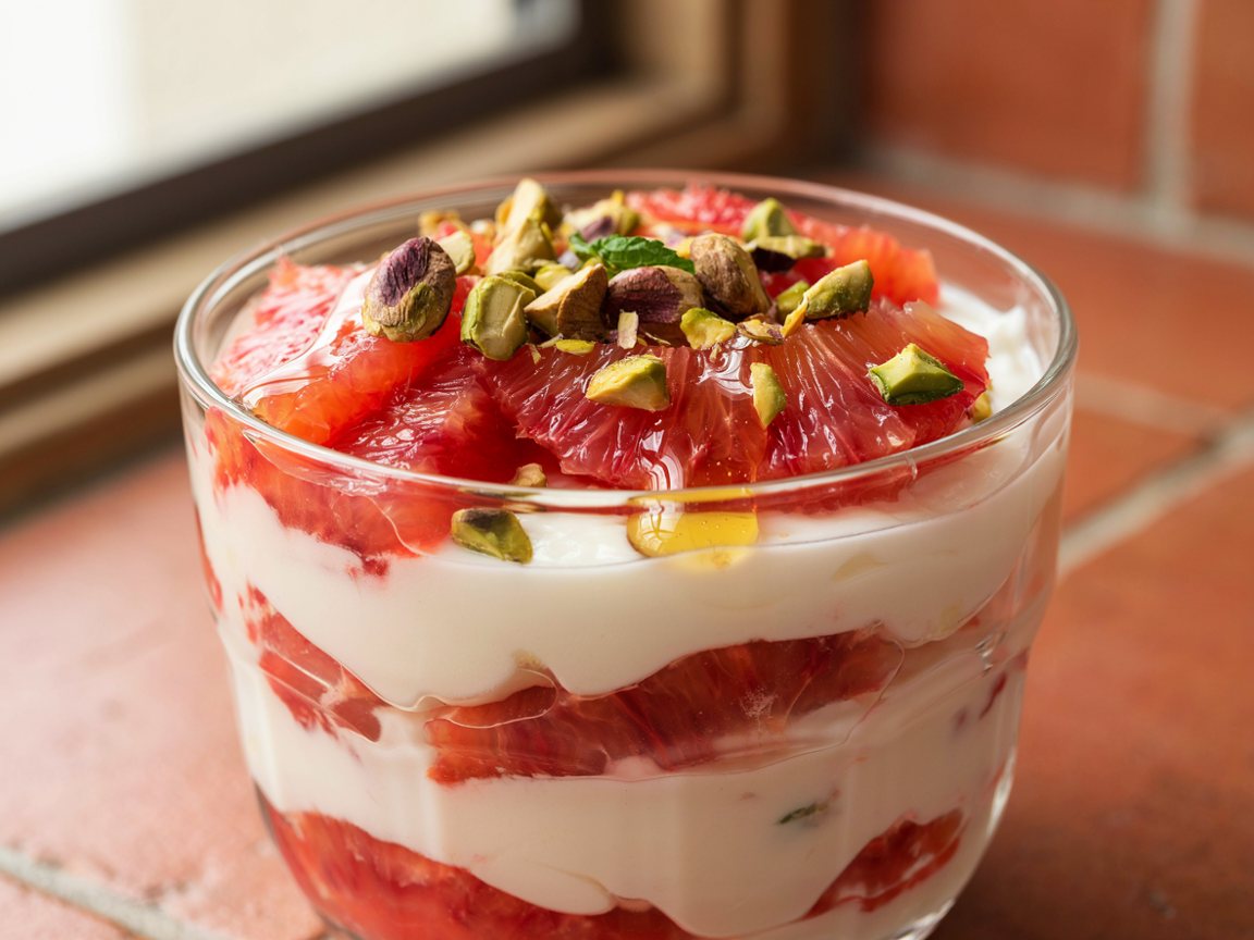 Photo of Blood Orange and Pistachio Yogurt Cups