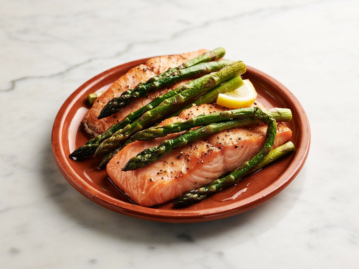 Photo of Air Fryer Salmon with Charred Asparagus