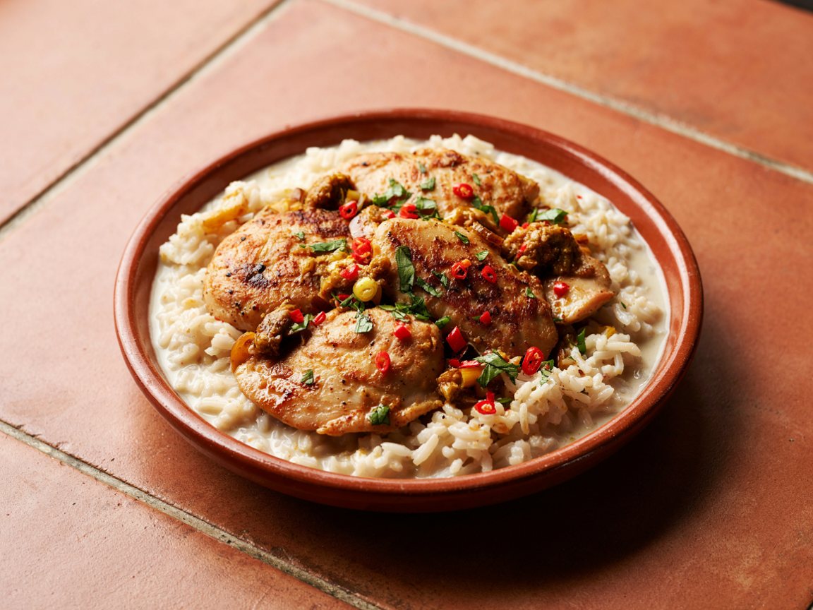 Photo of Mild Coconut Chicken Curry with Rice