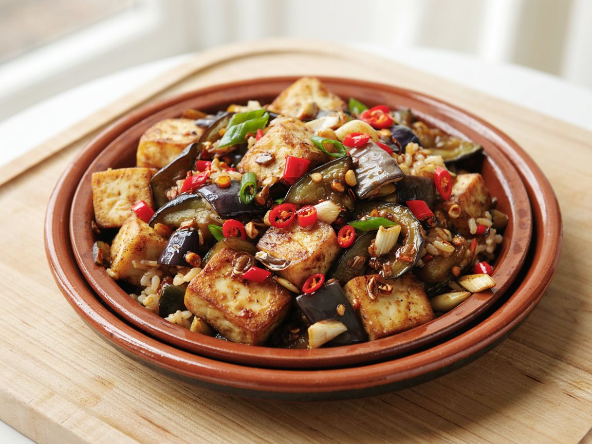 Photo of Spicy Tofu and Aubergine Stir-Fry