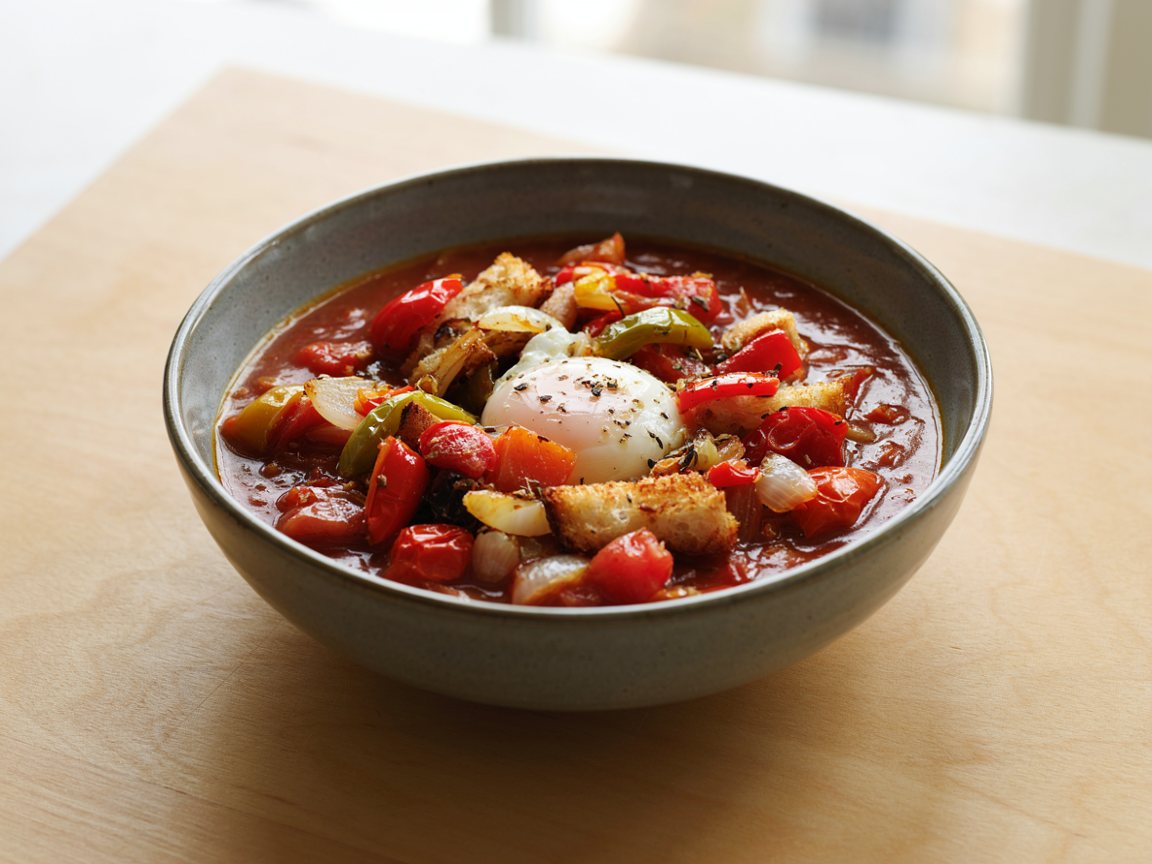 Photo of Smoky Tomato and Pepper Soup with Toasted Bread