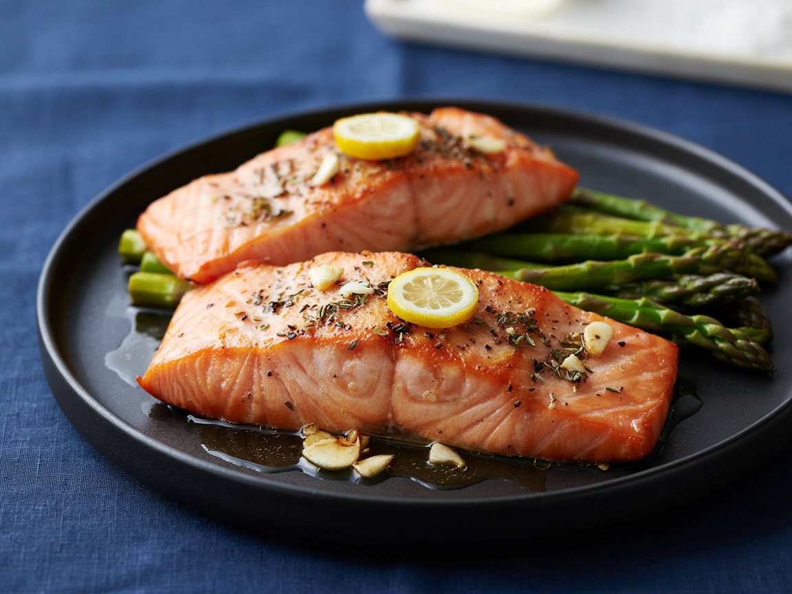 Photo of Garlic Butter Salmon with Asparagus