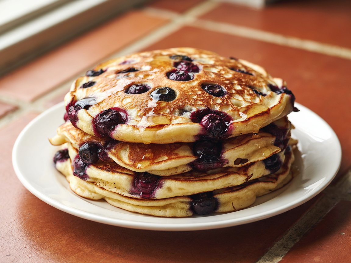 Photo of Blueberry Skillet Pancakes with Maple Syrup