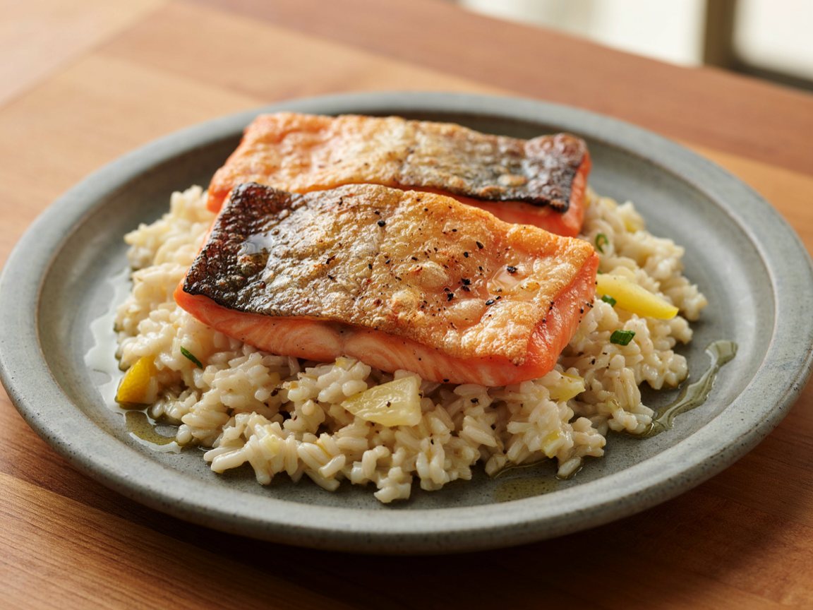 Photo of Crispy Salmon with Lemon Rice