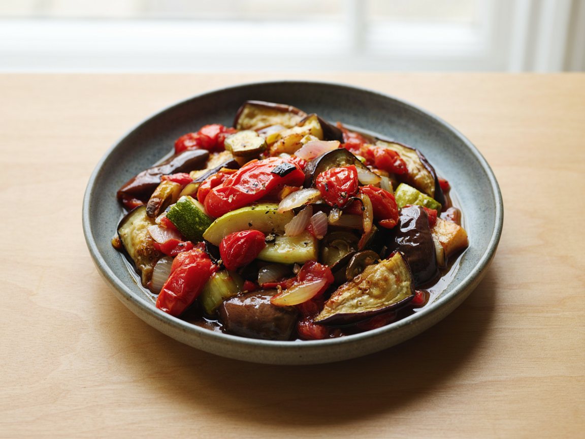 Photo of Braised Aubergine, Courgette and Tomato Stew