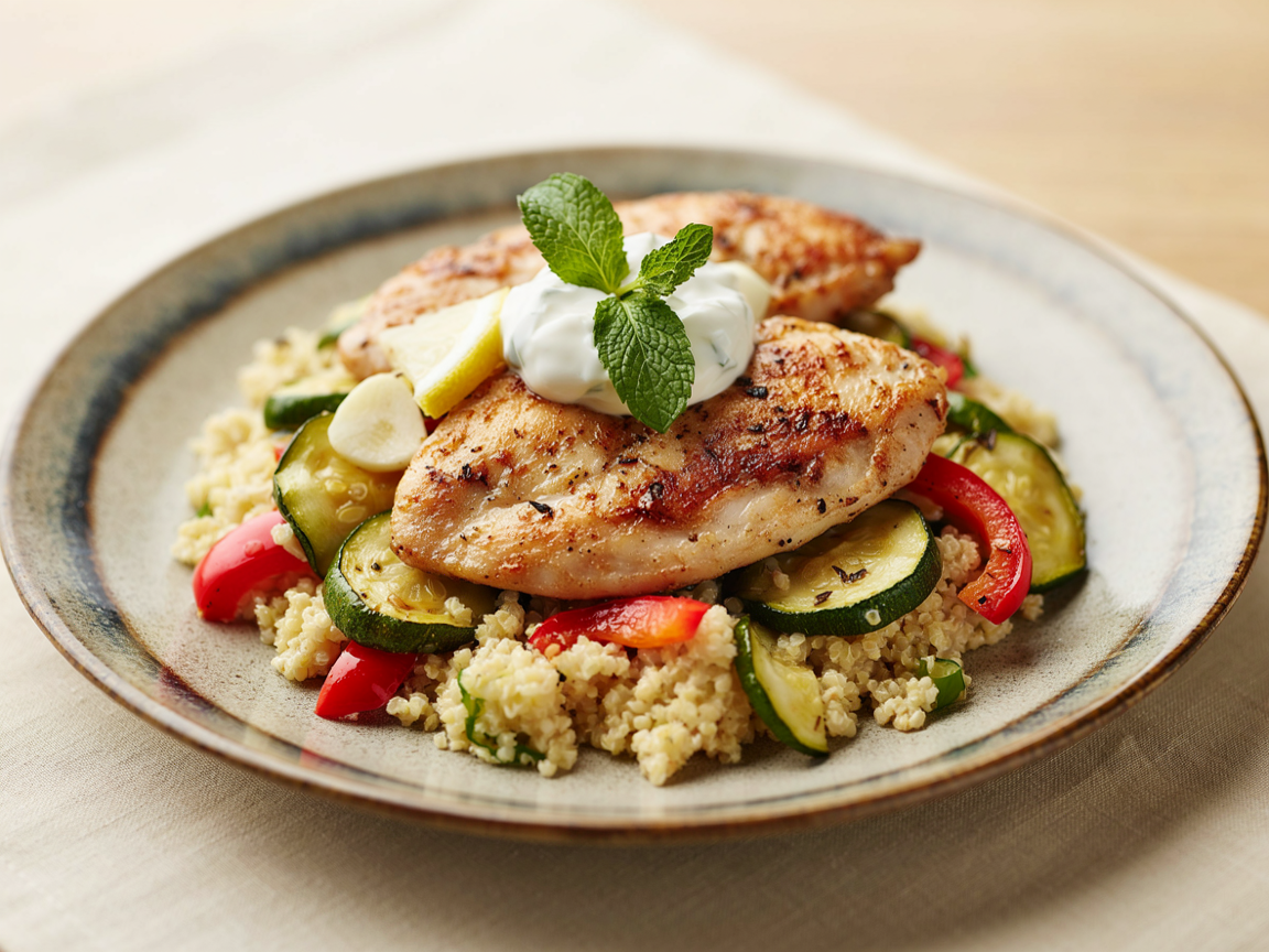 Photo of Lemon Garlic Chicken with Couscous and Zucchini