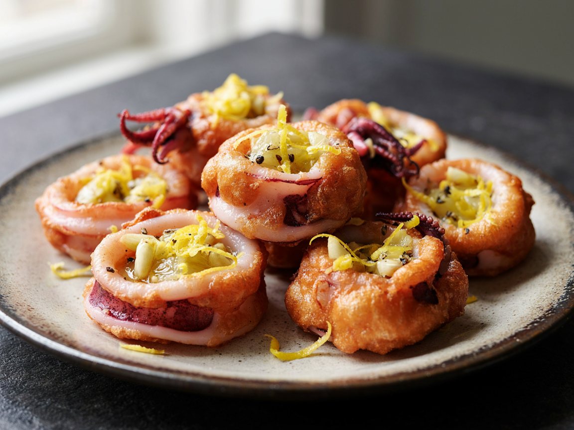 Photo of Crispy Squid Fritters with Lemon