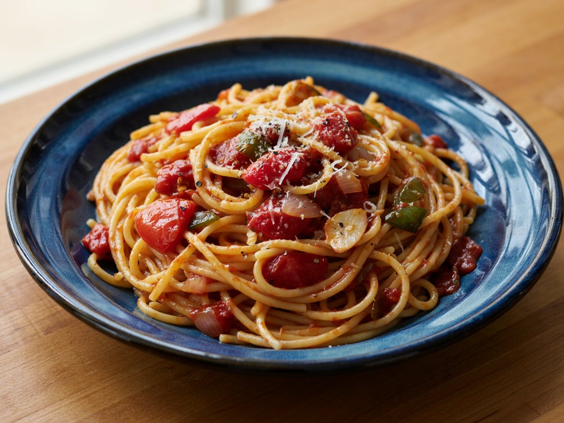 Photo of Garlic Tomato Spaghetti with Parmesan