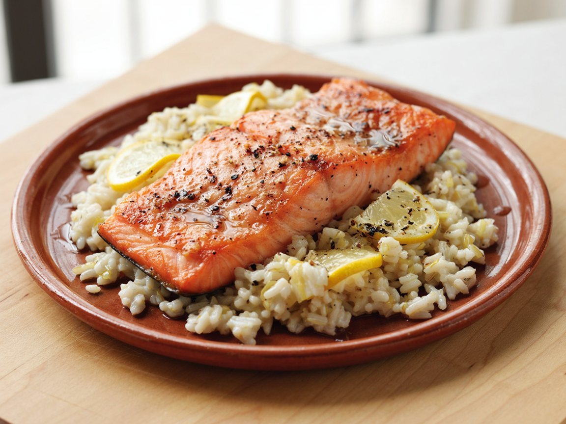 Photo of Salmon with Lemon Rice
