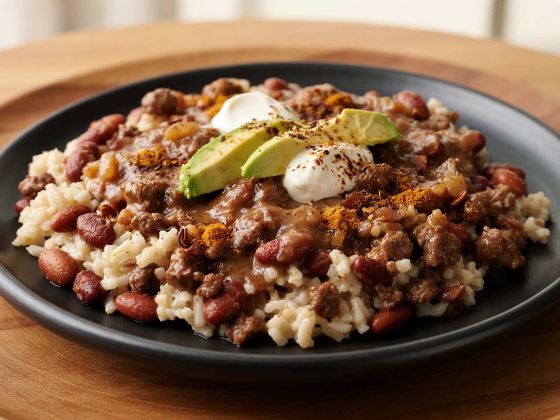 Photo of Spiced Beef and Kidney Bean Rice Skillet