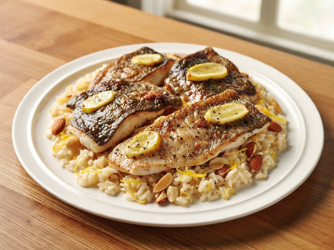 Photo of Lemon Butter Trout with Almond Rice