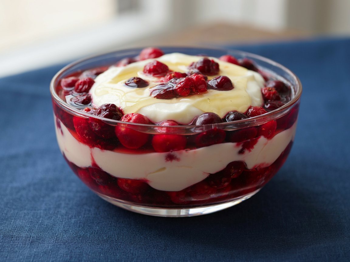 Photo of Berry Gelatin Cups with Honeyed Yogurt