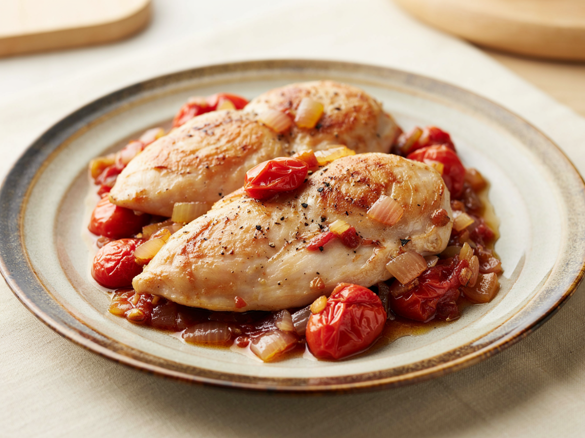 Photo of Chicken Breast with Tomato-Onion Sauce