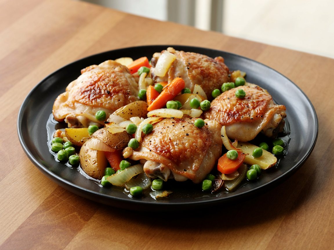 Photo of Chicken and Potato Braise with Peas