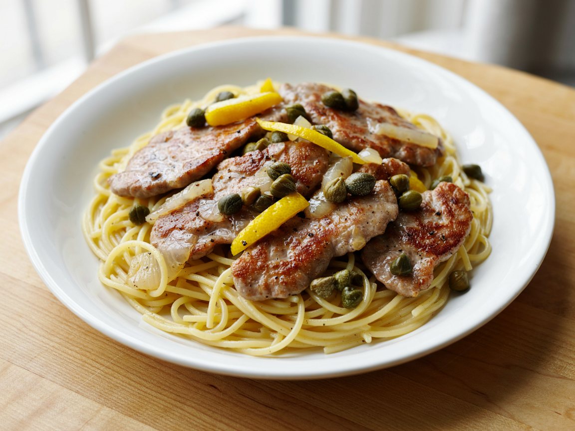 Photo of Veal Piccata Spaghetti