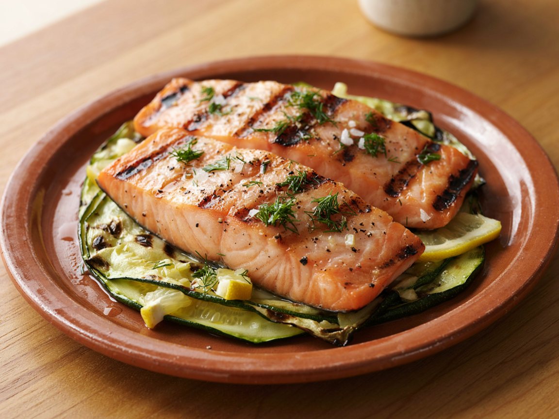 Photo of Grilled Salmon with Courgette and Lemon Dill