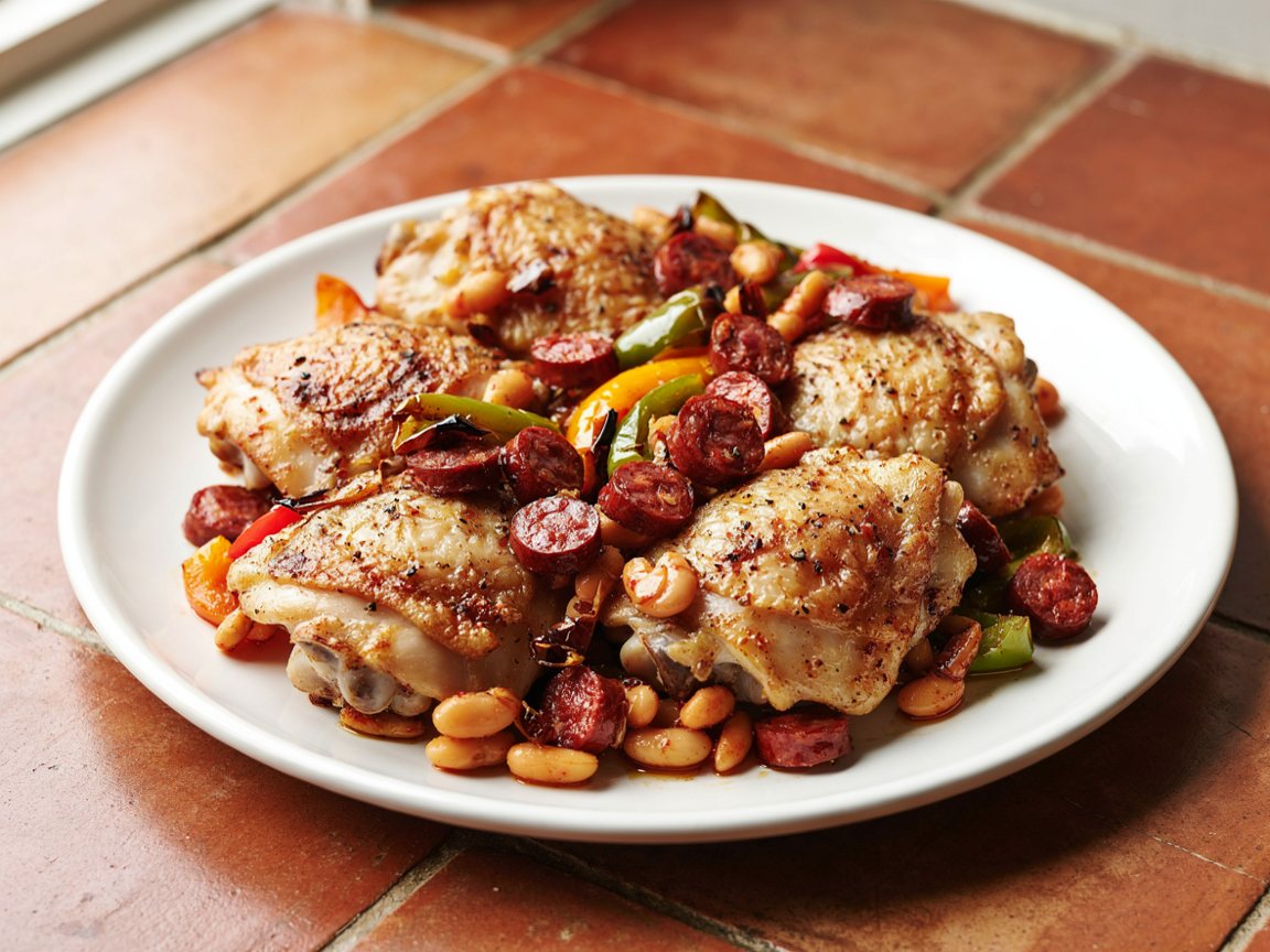 Photo of Smoky Paprika Chicken and Chorizo Tray Bake with Butter Beans