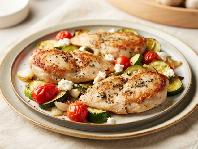 Photo of Chicken and Zucchini Skillet with Feta