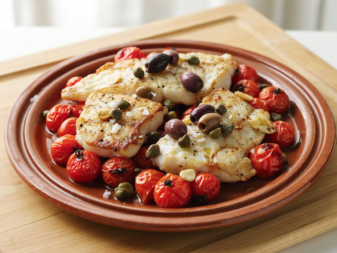 Photo of Mediterranean Baked Cod with Cherry Tomatoes and Olives
