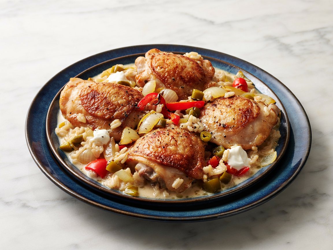 Photo of Creamy Paprika Chicken and Rice Skillet