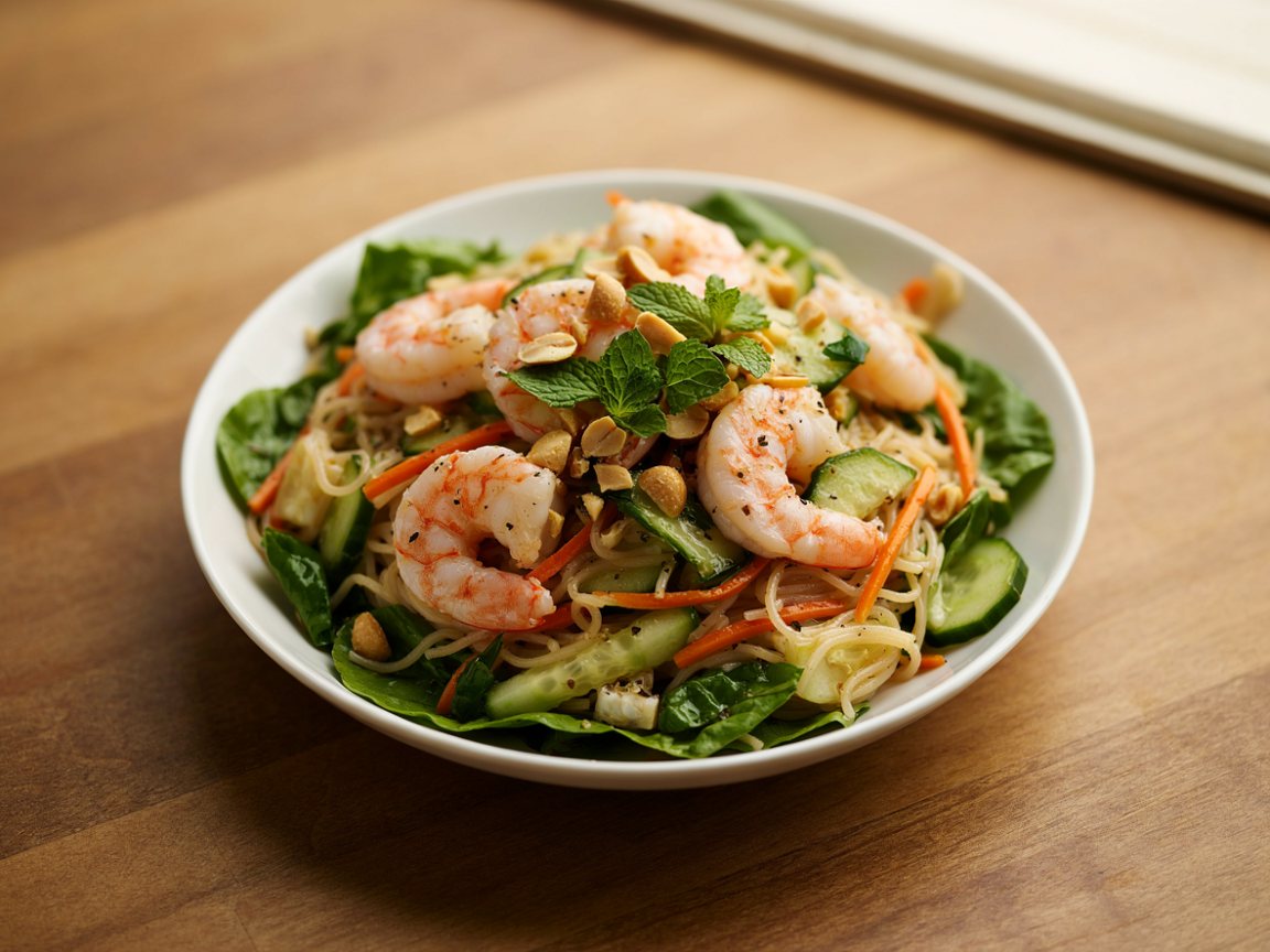 Photo of Prawn and Rice Noodle Salad with Lime and Mint