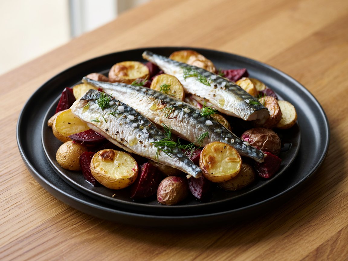 Photo of Roasted Mackerel with Beetroot and Potatoes