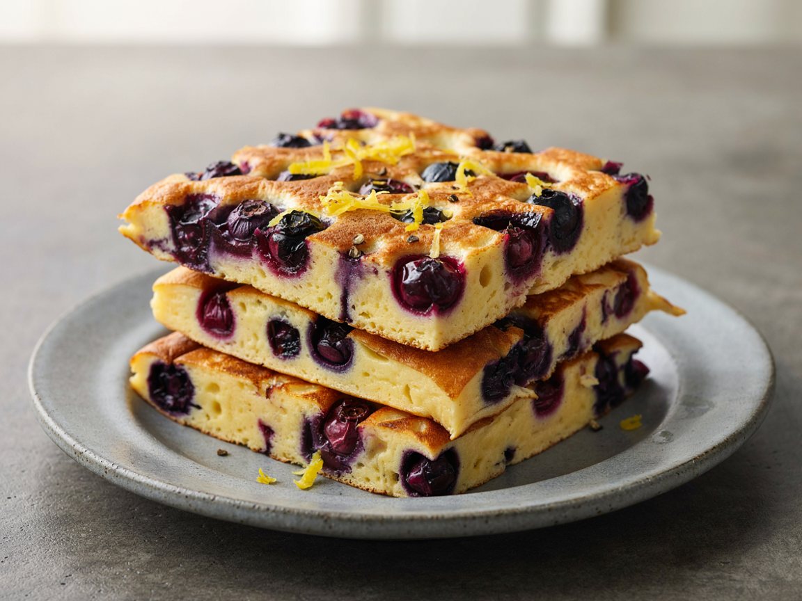 Photo of Lemon Blueberry Baked Pancake Squares