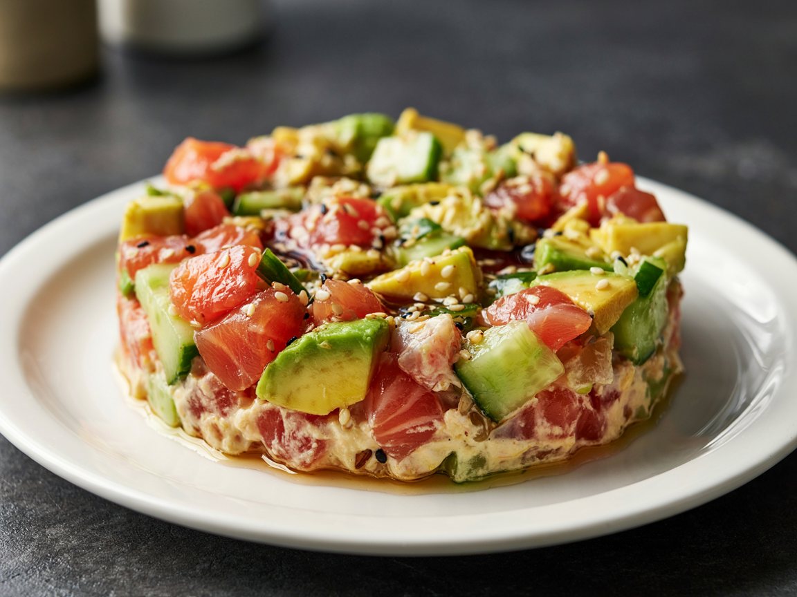 Photo of Salmon Tartare with Avocado and Cucumber