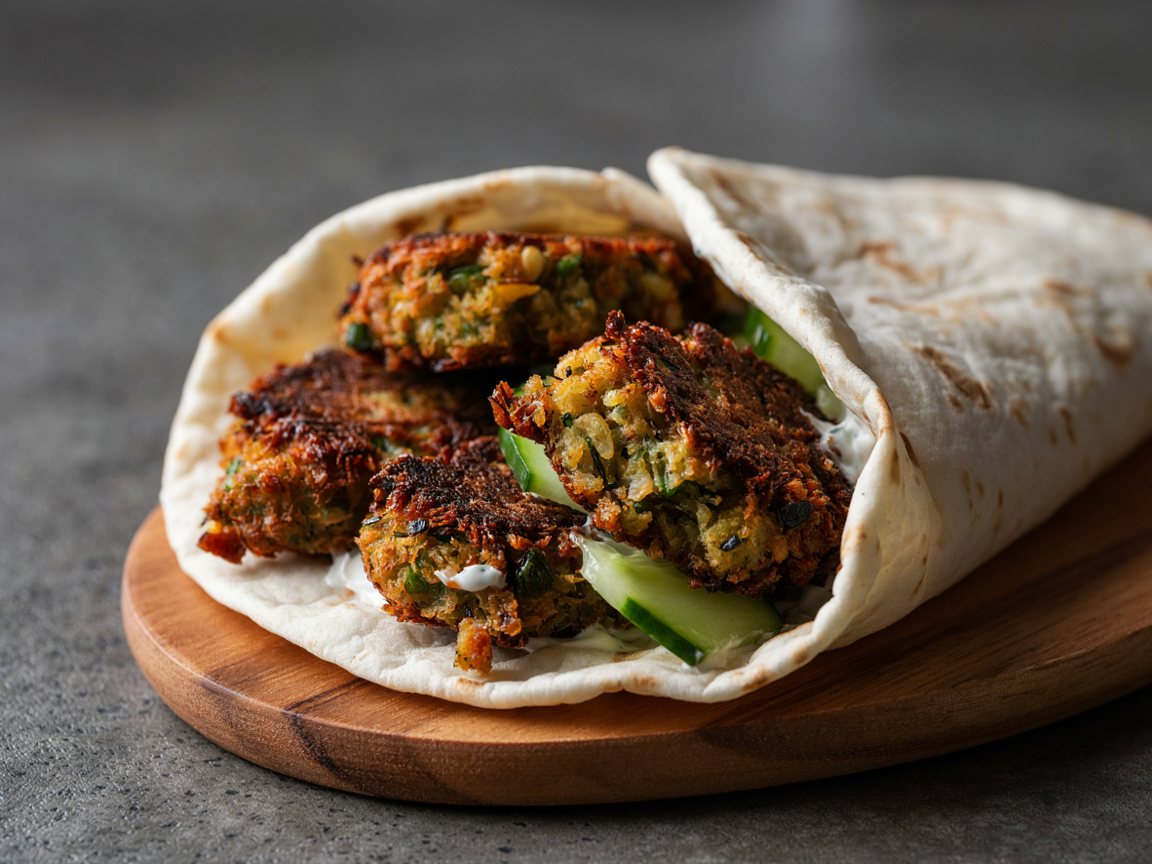 Photo of Air Fryer Falafel Pita with Cucumber Yogurt