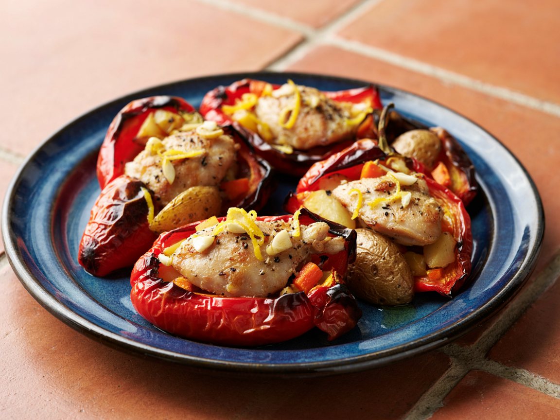 Photo of Lemon Chicken and Potato Stuffed Peppers