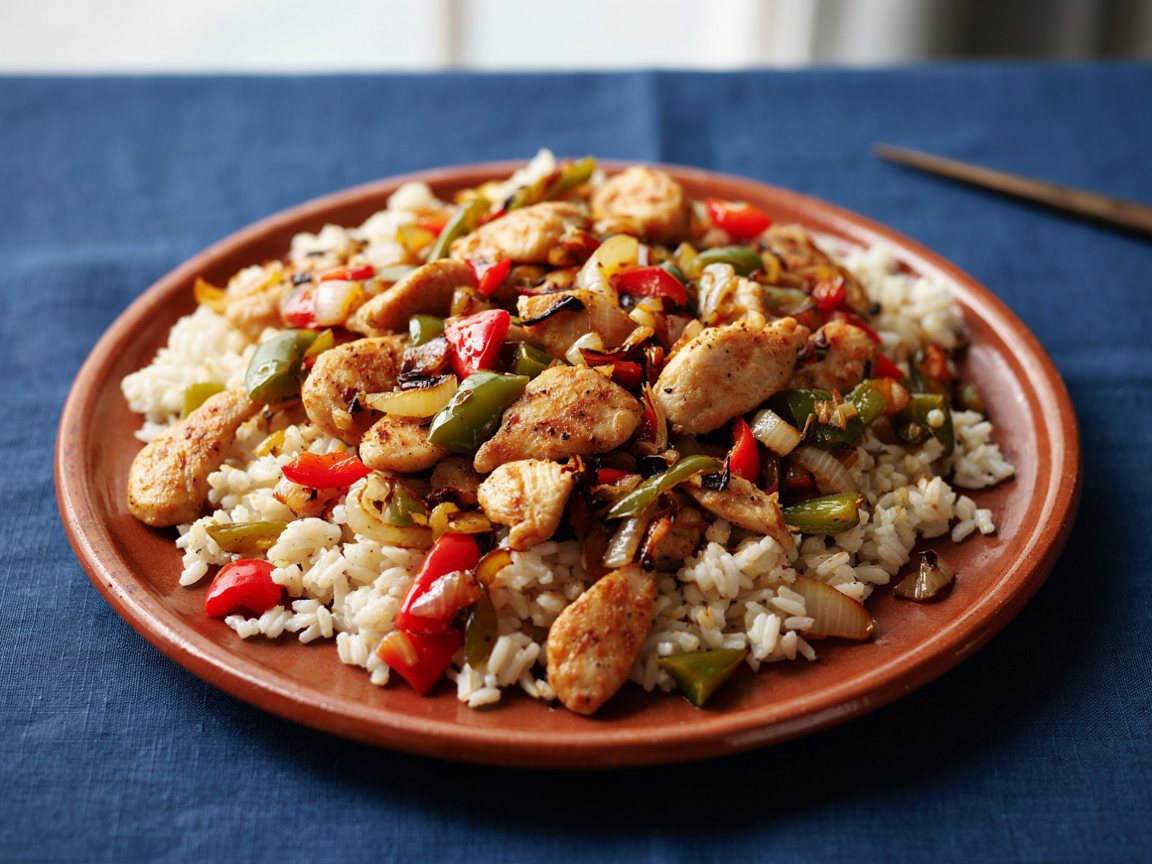 Photo of Paprika Chicken and Pepper Stir-Fry with Rice