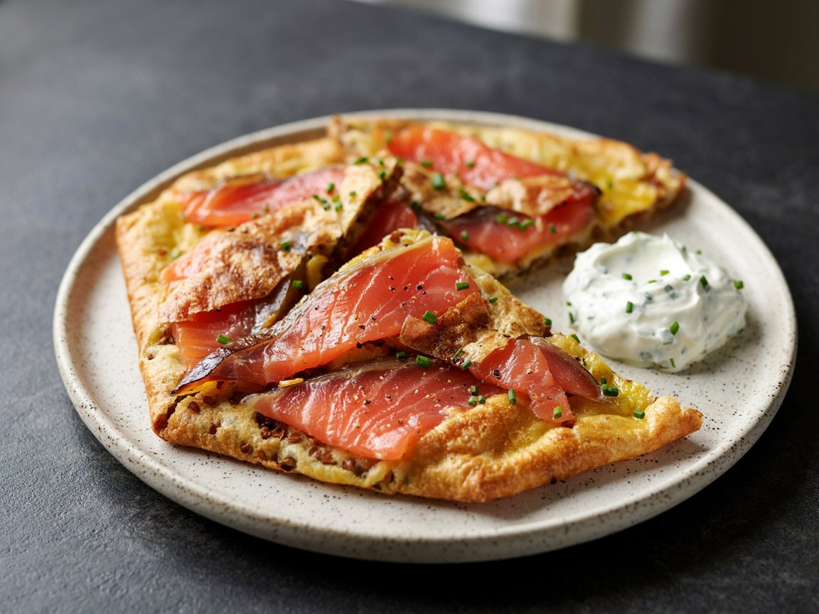 Photo of Smoked Salmon Buckwheat Galettes with Chive Cream