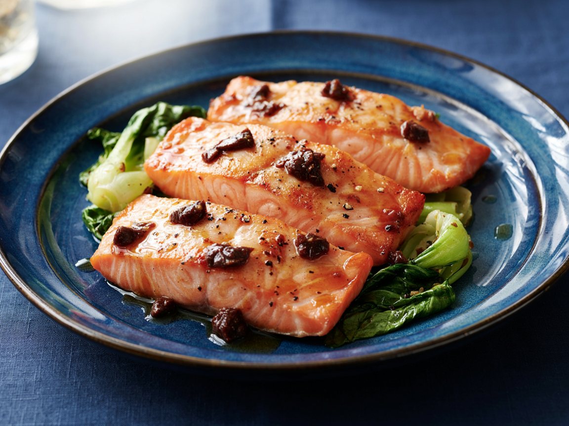 Photo of Honey Miso Glazed Salmon with Bok Choy