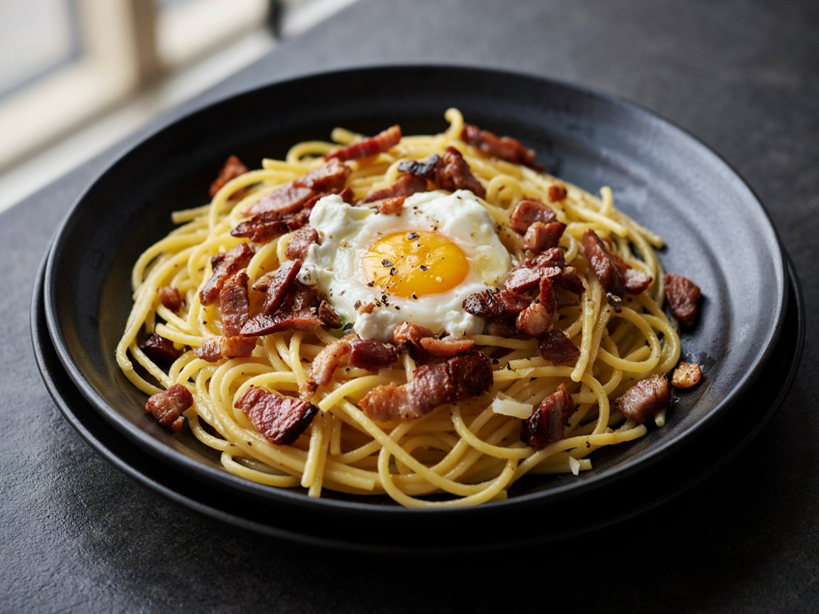 Photo of Pasta with Lardons, Eggs and Parmesan