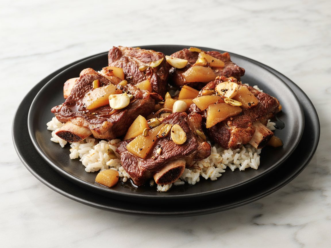 Photo of Pressure Cooker Soy-Braised Short Ribs with Pear and Rice