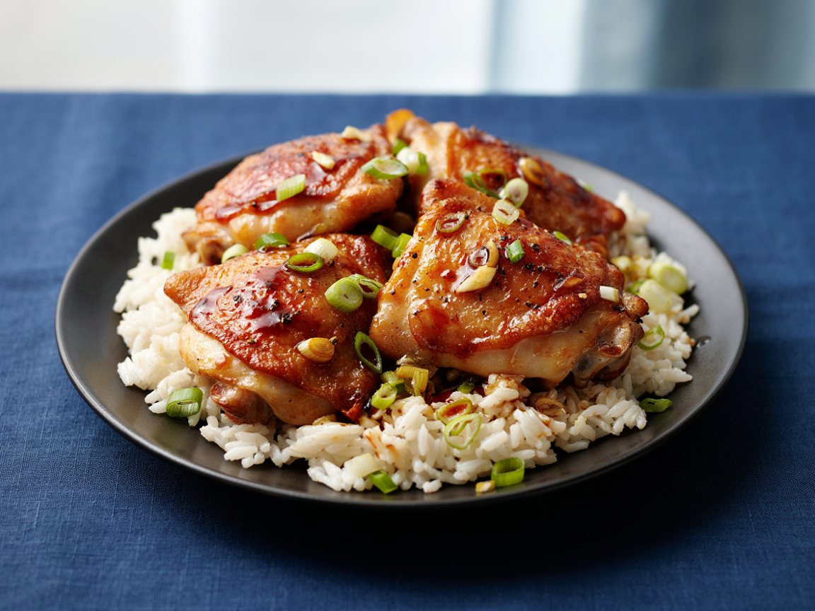 Photo of Sticky Soy Chicken Thighs with Rice