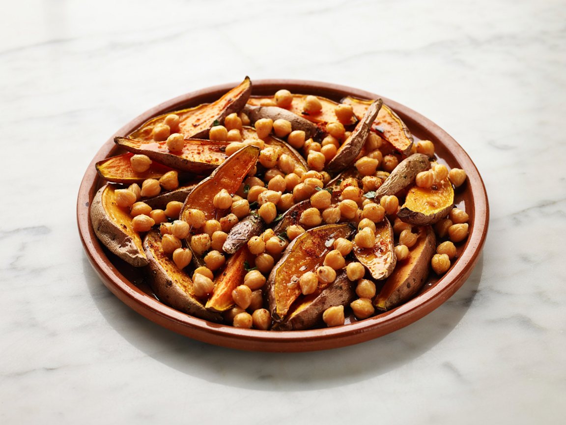 Photo of Roasted Sweet Potato and Chickpea Traybake