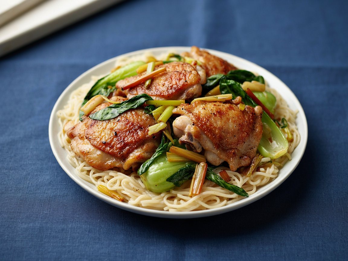 Photo of Coconut Lemongrass Chicken Stir-Fry with Rice Noodles